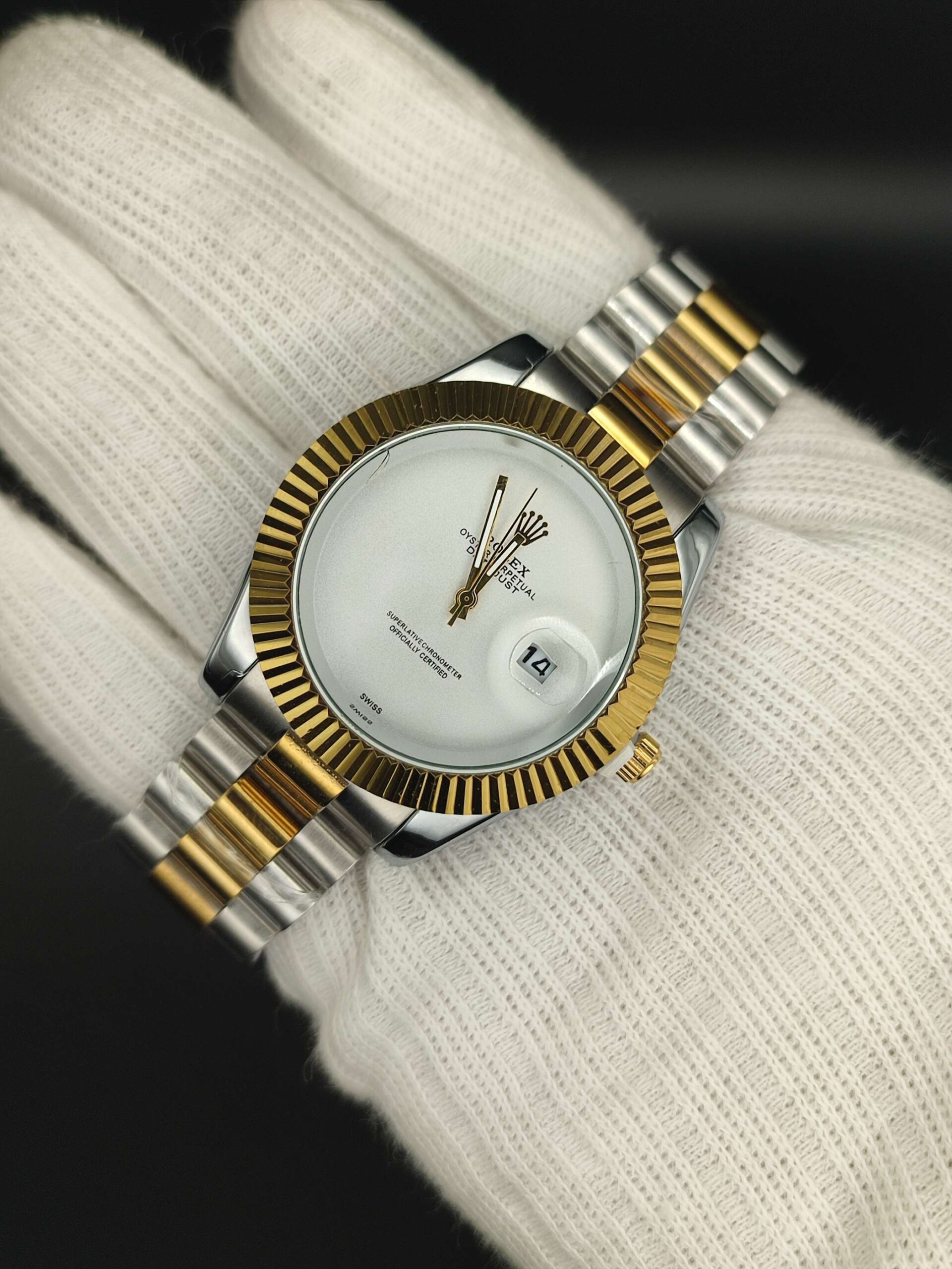 Rolex Date Just Watch – (White Dial )