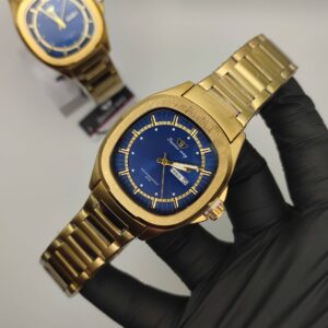 Success Way Classic Wrist Watch Golden with Blue Dial